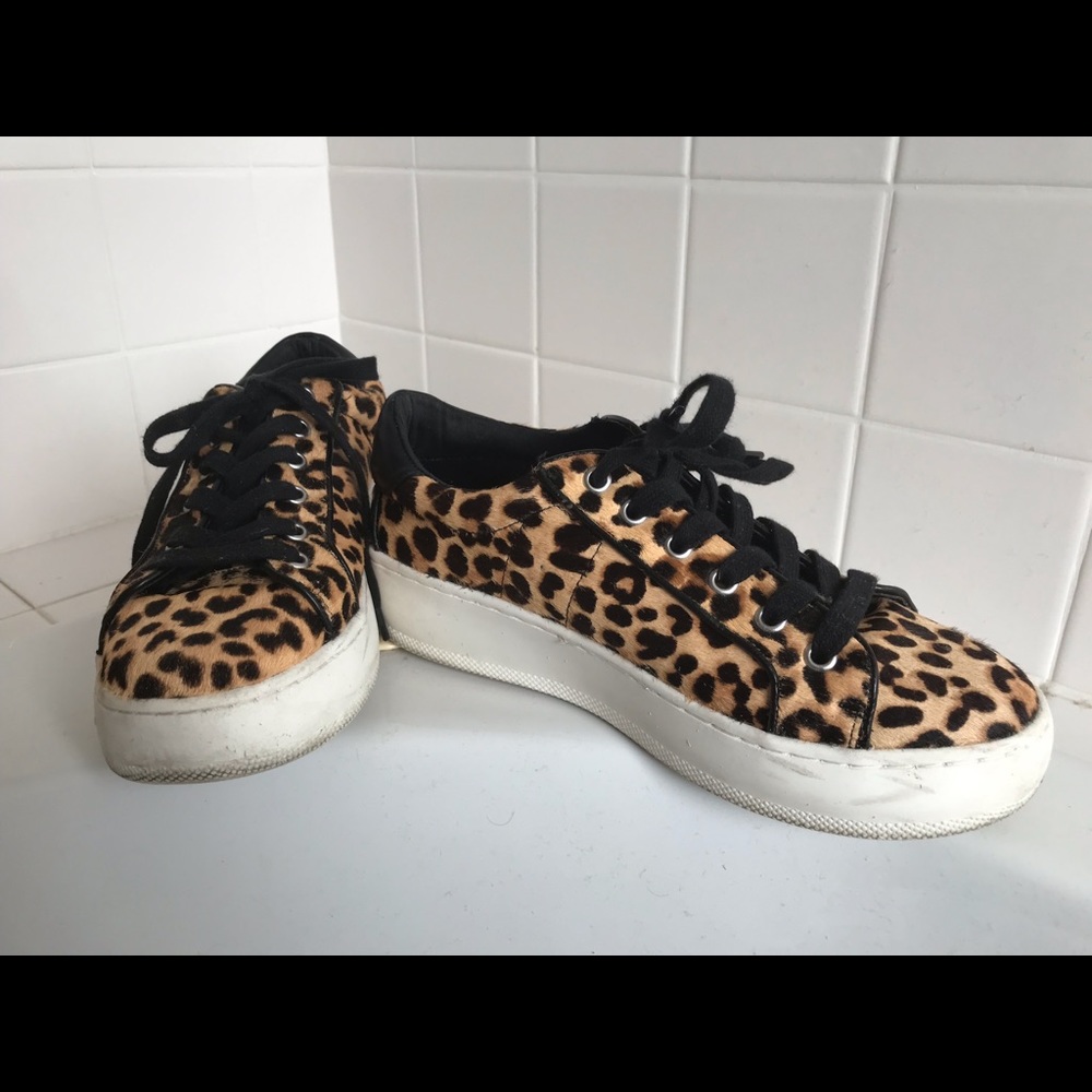 Leopard platform sneakers by Steve Madden Bertie-1 Faux Fur